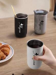 1 chiếc cốc du lịch cách nhiệt bằng thép không gỉ tùy chỉnh - Cốc cà phê cách nhiệt chân không hai lớp với tùy chọn tên cá nhân hóa, cốc đựng đồ uống lạnh | Hoàn thiện mờ trang nhã | Cách nhiệt hai lớp, cốc cà phê tái sử dụng, đa chức năng, trang trí, thời trang, tinh tế, chất lượng cao, tùy chỉnh, cá nhân hóa, độc đáo, phù hợp cho nam, nữ, bạn gái, bạn trai, bố, mẹ, gia đình, bạn bè, con trai, con gái, học sinh, nhân viên văn phòng, trẻ em, văn phòng, quán trà, trường học, sử dụng tại nhà. - Nhiều màu - Xem 5