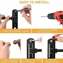 180 Degree Rotating Helmet Holder, Heavy Duty Steel Motorcycle Bicycle Wall Mount Hook, Space-Saving Garage Storage Organizer Rack For Jackets, Hats And More, Easy Installation - one-size - View 5