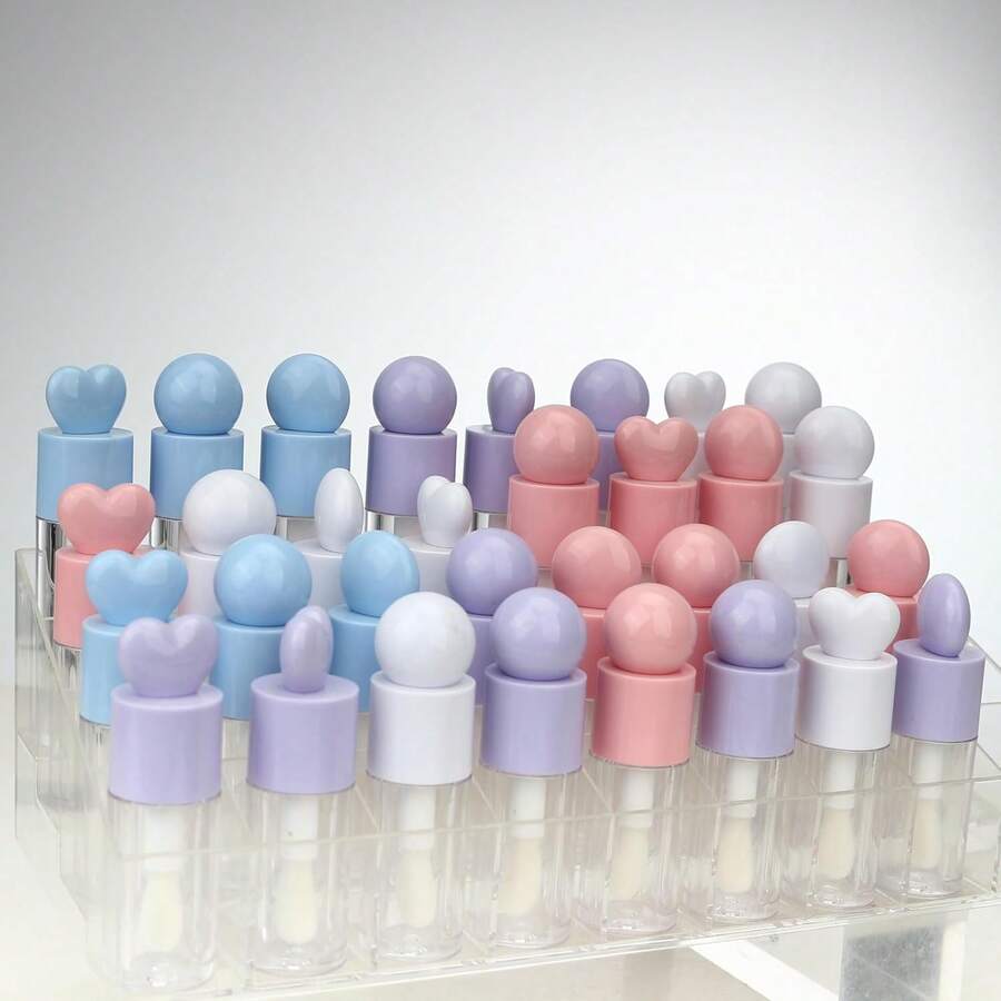 Transparent Lip Gloss Tube, Lip Gloss Tube, Cosmetic Packaging Material Tube, Cosmetic Dispensing Bottle, Convenient To Carry, Suitable For Travel, Travel Accessories, Travel Essentials, Couples And Mother's Day Gifts - Pink - View 1