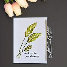 1个叶形金属切割模具，适用于DIY剪贴簿、压花、手工贺卡、礼品卡