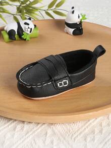 1 Paio di Scarpe Sportive Neonato Alla Moda e Versatili, Modello Slip-On, Adatte per Bambini da 0-3 Mesi, Scarpe per Neonati per Primavera, Estate e Autunno - nero - Visualizzare 4