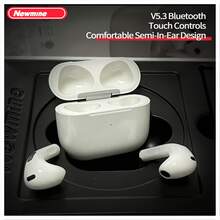 Newmine T4S True Wireless Bluetooth Earbuds, Ultra-Long Battery Life, IPX7 Waterproof, Low Latency For Gaming, Noise Cancelling For Sports, HD Calling, In-Ear Headphones - White - View 6