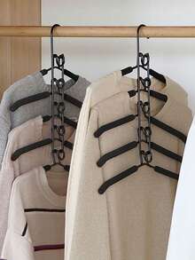 五合一金属加厚节省空间衣架，带防滑泡沫垫，适用于外套、毛衣、西装和T恤衫 - 彩色 - 查看 6