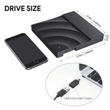 1pc Laptop CD/DVD Drive, Laptop DVD Player, USB 3.0 Ultra-Slim Portable External CD/DVD Burner Drive Compatible With Laptop & Desktop, Windows 10/8/7 XP, CD/VCD/DVD Player And Burner - Multicolor - View 2