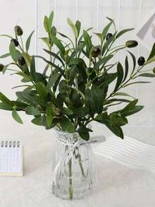 1/3/4/5/6pcs Artificial Olive Tree Branches, Suitable For Vases, Faux Olive Tree Branches With Green Leaves, Decor For Home, Coffee Table, Center Pieces - Olive Branch - View 11