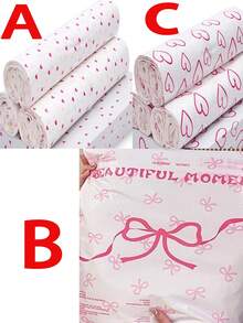 10pcs Pink Pattern Waterproof Mailing Bags, Suitable For Office, Student, Clothing Packaging