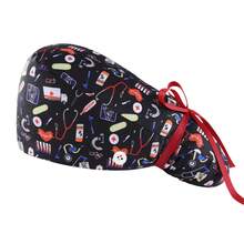 1pc Long Hair Nurse Cap, Women's Surgical Cap, Printed Work Hat With Sweatband, Elastic Bowknot Design, Suitable For Nurses, Beauty Salons, Dentists, Veterinarians, Casual Polyester Bowknot Work Cap, Nursing Accessories, Women Surgical Cap, Long Hair Cap, Suitable For School, Office, Home, All Seasons - Multicolor - View 16