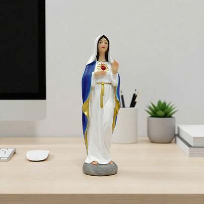 圣母玛利亚雕像，圣母玛利亚像，树脂手绘收藏摆件，耶稣之母神像雕塑，宗教家居装饰