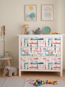 1 Roll 1m/3m/5m Vintage White/Pink/Blue Graffiti Textured Art Style Wallpaper, Suitable For Home Renovation, Room Decor, Cabinet Refurbishing, Bathroom Decor, Waterproof, Stain-Resistant, Flexible Vinyl Self-Adhesive Wallpaper - Multicolor - View 10