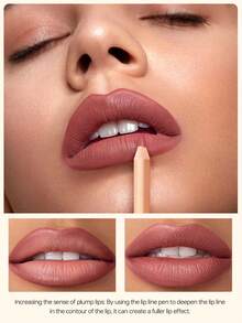 Pudaier 12色哑光唇线笔，柔滑质地，打造自然唇妆，柔软笔触，滋润持久，不粘腻 - #02 - 查看 7