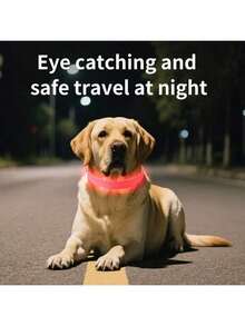 Vizpet LED 狗狗项圈,发光狗狗项圈,可调节 USB 充电超亮安全发光项圈,宠物发光项圈,夜间安全闪光狗狗项圈,可调节 - 彩色 - 查看 8