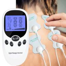 TENS + EMS Dual Channel Muscle Relief Therapy Pulse Massager With 8 Electrodes For Shoulder Pain, Shoulder And Back Pain, Knee Muscle Pain, Injury Recovery, With Portable Design, It Is The Best Gift For Friends And Relatives! - White - View 9
