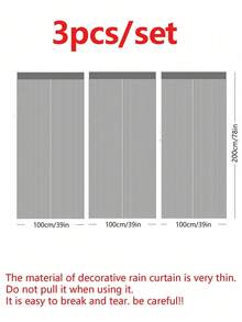 3pcs Silver Foil Fringe Curtains With Shiny Metallic Thread Backdrop, Suitable For Decorating Birthday, Wedding, Party, 70s, 80s And 90s Disco Theme, Graduation, Halloween, Bachelorette Party, Anniversary Decor, Adult Satin Sheer Curtains, Glitter Aluminum Foil Fringe Curtains (Rainbow Pink Party Supplies)