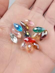 50颗/袋 6*12毫米 镀层彩色横孔水滴玻璃珠，情人节、母亲节、开斋节的理想礼物