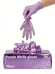 100 szt./opakowanie Jednorazowych rękawiczek nitrylowych, dostępnych w kolorze różowym, białym, czarnym, niebieskim, bezlateksowych, wodoodpornych, odpowiednich do użytku domowego, kuchni, grilla, farbowania włosów, produkcji i innych narzędzi domowych, kuchni, łazienki, domu, trwałych, elastycznych, wygodnych