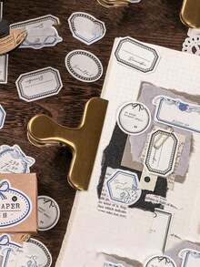 1 Pc Light Luxury Style Gold Seal Clip Stainless Steel Swallowtail Clip Food Clip Ticket Clip Office Folder Stationery Clip Back To School.School Supplies - Vàng - Xem 7