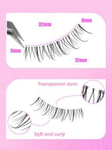 NAIJEMA 10 Pairs Natural Looking False Eyelashes, Transparent Stem, Soft & Curly, Lengthening & Volumizing, Suitable For Daily Wear, Beginner Friendly, Reusable - Natural Lashes - View 3