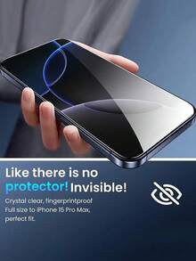 2Pcs 9H Hardness Anti-Peep Screen Mobile Phone Screen Protector Tempered Film To Protect Privacy,Compatible With Apple Phone X/Xs/XS Max,11/11pro/11 Pro Max,12mini/12/12 Pro/12 Pro Max,13/13mini/13 Pro/13 Pro Max,14/14 Plus/14 Pro/14 Pro Max,15/15Plus/15Pro/15Promax/16/16 Plus/16 Pro/16 Pro Max/17/17air/17pro/17pro Max - Clear - View 7