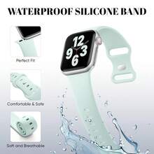 Soft Silicone Sport Band Compatible For Watch Bands Women Men, Waterproof  Strap Fits 38mm 40mm 41mm 42mm 44mm 45mm 46mm 49mm Watch Ultra 3/2/1 And Series 11/10/9/8/7/6/5/4/3/SE,38mm/40mm/41mm/42mm(Series11/10),Stonelotusblue - 石蓮藍 - 查看 3