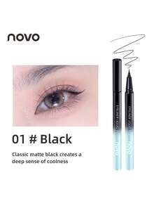 NOVO 防水防晕染眼线笔，防汗，持久显色，超细笔尖，顺滑易涂，适用于下睫毛、眼下区域，适合新手，日常妆容，新年妆容，秋冬妆容，送朋友的礼物 - 01#黑色 - 查看 12