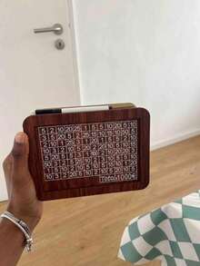 1个木制小猪存钱罐，创意工艺礼品（存钱罐配有可擦笔），深棕色家居桌面装饰罐，计划储蓄罐，钱箱，适合家居、客厅和办公室装饰，带有储蓄计划标签，可存放硬币和纸币，是绝佳的房间装饰品，也是生日和毕业礼物的理想之选。 - 彩色 - 查看 5