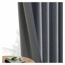 Blackout Linen Curtains 102 Inch Long - Bedroom Drapes, Grey 2 Panels - 如圖628 - 查看 4