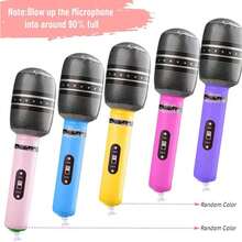 10/9/8/7/6/5/4/3/2/1个装充气麦克风，仿真摇滚麦克风道具，摇滚音乐派对装饰，充气成人麦克风，表演派对用品，卡拉OK迷你麦克风，婚礼和拍照道具，生日派对装饰，家居装饰，派对用品，KTV卡拉OK，生日礼物，节日装饰，复古摇滚