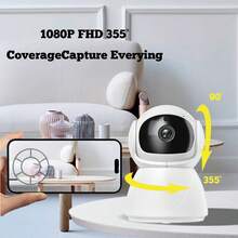 1个2.4G无线WiFi室内安全摄像头，2MP高清摄像头，婴儿和宠物监控，具有自动跟踪、彩色夜视、双向语音、远程查看、多人共享、移动应用程序控制、SD卡/云存储（需另行购买）等功能，保护您的家。 - 多色A - 查看 14