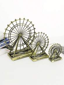 1pc Rotating Metal Ferris Wheel Decor, Vintage Landmark Sculpture, Unique London Souvenir, Metal Statue For Bar, Restaurant, Cabinet, Collectibles, Party Favors, Birthday Gifts, Holiday Gifts, Photo Props - Multicolor - View 2