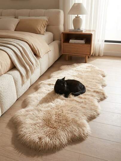 1 st mjuk fuskpälsmatta - brun fluffig matta - maskintvättbar plyschfåtölj/soffaöverdrag - lämplig för sovrum, vardagsrum, särskilt lämplig för vinterbruk i hemmet, mockabotten, mycket lämplig för vinterinredning för kvinnor