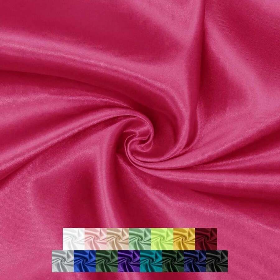 P Pothuiny 60 Inch Wide Silver Grey Satin Fabric By The Yard, Silky Charmeuse Satin Fabric For Bridal Wedding Dress Decor DIY Apparel Crafts, 1 Yard - ColorG - 查看 1