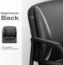 Office Guest Chair Reception Chair For Office Reception Lobby PU Leather Waiting Room Chair With Armrests Executive Office Chair Upholstered Set Of 2 - Black - View 5
