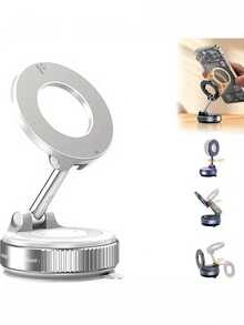 Strong Magnetic Car Phone Holder Foldable Design 360 ° Adjustable Vacuum Mount For Car/Desk/Bathroom/Universal Use Compatible With IPhone, Android Phone, Gift For Birthday, Family, Friends Gifts Birthday Driving Car Accessories Strong Load-Bearing