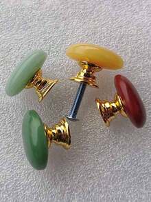 1pc Of Ceramic Drawer Handles, Zinc Alloy Cabinet Drawer Pulls, European-Style Artificial Crystal Bathroom Cabinet Handles, Suitable For Wardrobes And Cabinets, Available In Multiple Colors, Featuring A Highly Designed Appearance That Is As Dazzli-Random Color