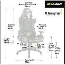BraZen  Esports Elite PC Gaming Chair - Grey - View 6