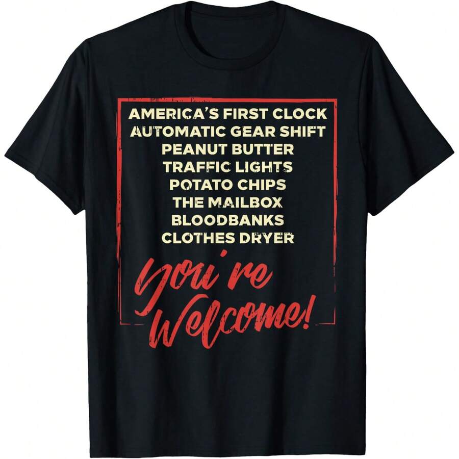 Youre Welcome BlackA History Month Pride African Inventors T-Shirt - 黑色 - 查看 1