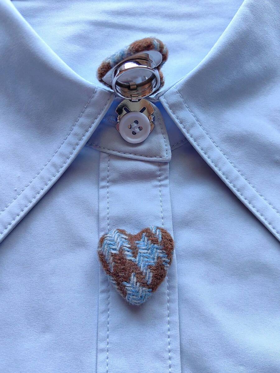 1pc/2pcs Elegant Heart-Shaped Geometric Pattern Button Set, Shirt Button Set, Clip-On Button Set, Fashionable Crystal Cufflink Set, Suitable For Tuxedo And Wedding Dress Decoration - Multicolor - View 1