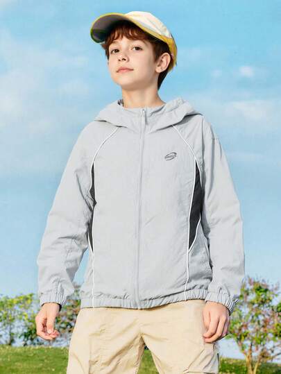 Balabala Kids' Hooded Jacket, Unisex Colorblock Casual Spring Outerwear 2026