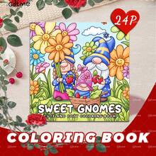 可爱的小矮人涂色书，有趣的矮人世界，温馨的春天，24 页放松涂色，珍珠纸工艺，很棒的情人节礼物，返校礼物，复活节礼物，文具，办公用品。 - 彩色 - 查看 12