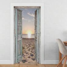 KACOLOR 3D Stairs Art Door Sticker For Bedroom Livingroom Bathroom, 2PCS Wall Decal Se--Adhesive Waterproof Removable Door Murals Wallpaper Home Decoration (SP-F1035) - Sp-f1035 - 查看 1