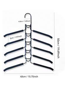 五合一金属加厚节省空间衣架，带防滑泡沫垫，适用于外套、毛衣、西装和T恤衫 - 彩色 - 查看 7
