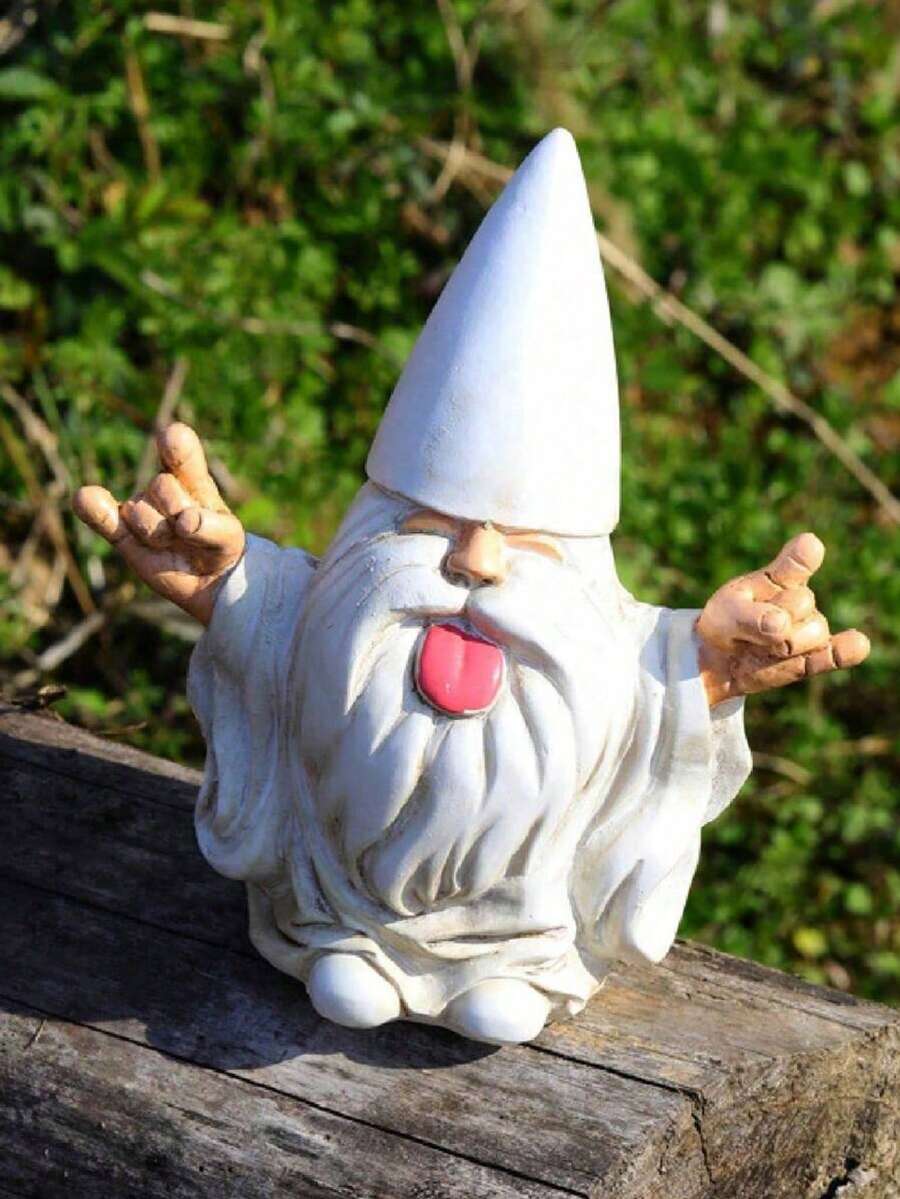 GlitZGlam Rock Gnome - "George" - This Gnome Will Add A Rock N' Roll Vibe To Your Fairy Garden And Garden Gnomes! Tall Garden Gnome Statue