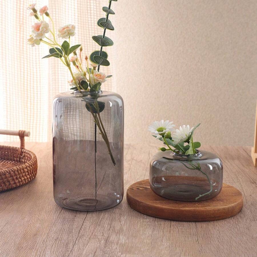 1个创意INS风彩色玻璃花瓶，香薰瓶，桌面摆件，家居装饰，个性化水培花盆 - 彩色 - 查看 1