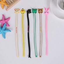 6pcs Cute Animal-Shaped Cable Organizers - Multifunctional Data & Charging Cord Winders - Black Plastic Wire Management System, Cable Holders, Travel Data Line Collectio