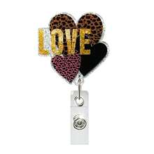 1pc Valentine's Day Heart Shaped Retractable Alligator Clip ID Badge Reel Swivel Nurse Gift - Multicolor - View 7