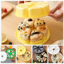6 In 1 Sushi Maker Box Onigiri Mold Triangle Sushi Mold Rice Ball Mold Press Making Storing Sushi Lunch Bento - Multicolor - View 4