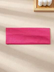 1条针织紫红色弹力运动发带，适合日常佩戴，女士发饰，优雅发带