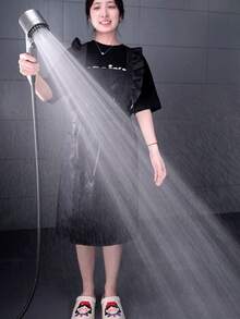 High Pressure Shower Head, Black Rainfall Shower Head With Handheld Shower Head, Filtered Shower Head With Strong Water Flow, Suitable For Dry Skin And Hair