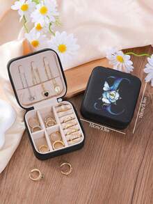 1pc Letter Jewelry Box, Leather Jewelry Travel Storage Case, Christmas Gift For Mom, Bridesmaid Personalized Gift, Valentine's Day Gift, Gift For Her, Bridesmaid Gift - Multicolor - View 57