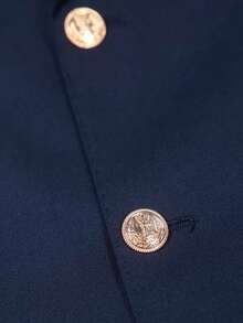 Men's Notch Lapel Beaded Embroidery Suit Jacket, British College Style Casual 2-Button Blazer - Royal Blue - View 9